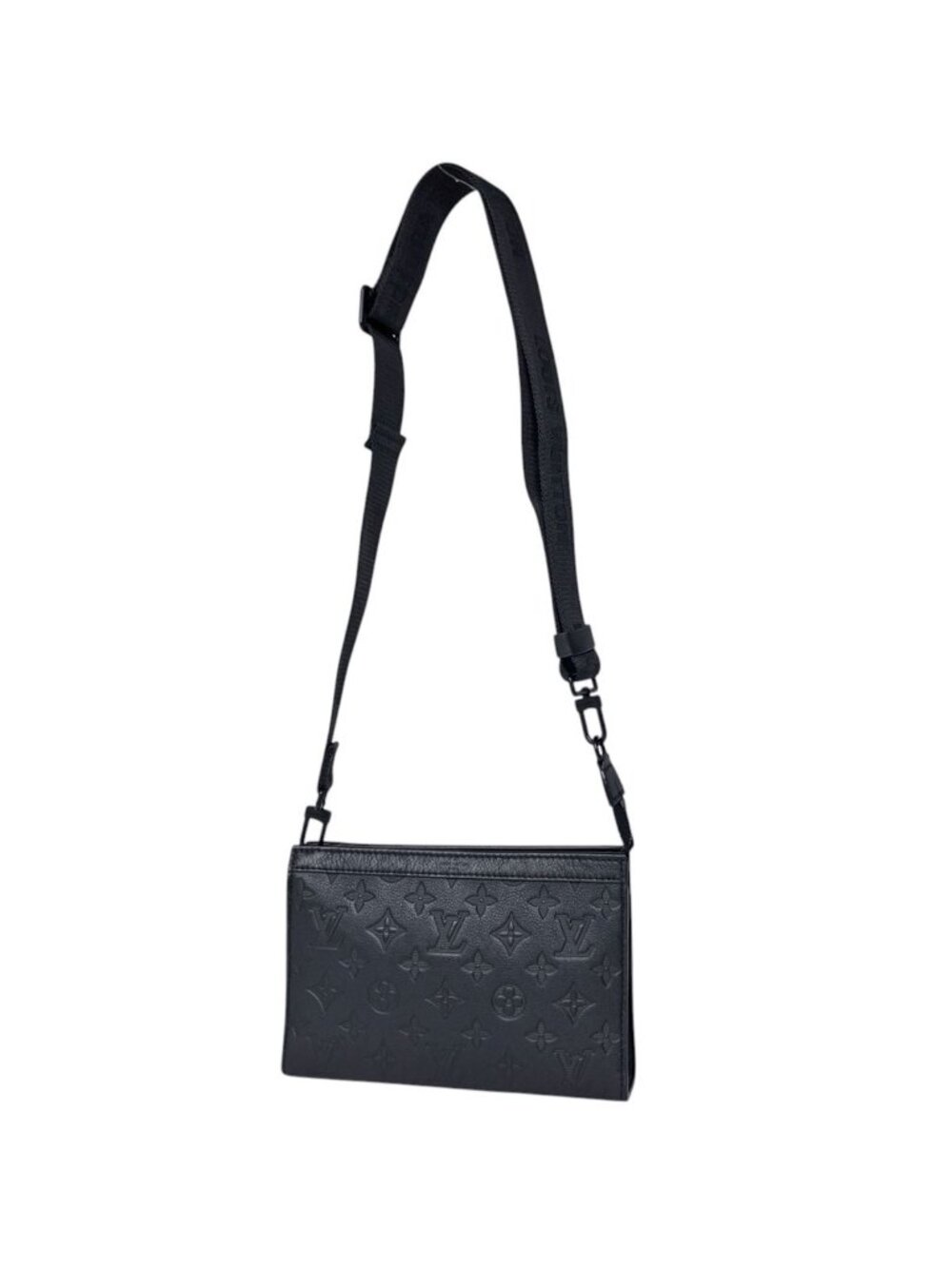 Louis Vuitton Gaston Wearable Wallet Shoulder Bag Monogram Shadow Leather Black